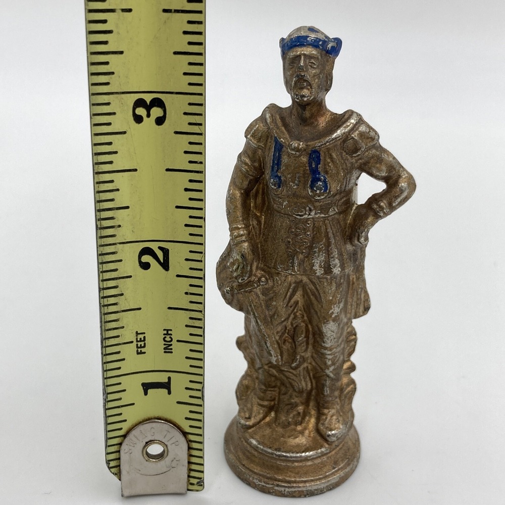 Antique Heavy Metal PEWTER VIKINGS vs.‎ ROMANS Chess Piece **LOOSE** VIKING KING